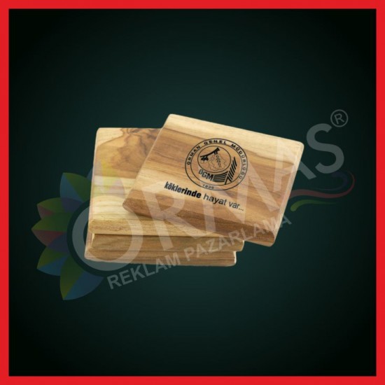 Kurumsal Baskılı Ahşap Bardak Altlığı Kurumsal Baskılı Ahşap Bardak Altlığı